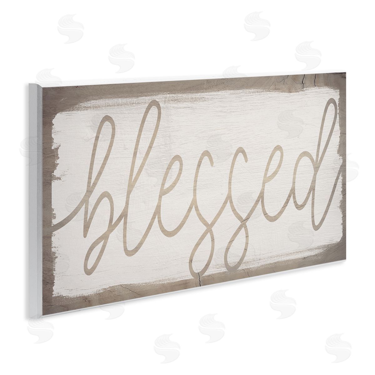 Stupell Studio Blessed Wood Grain Pattern Wall Plaque Art