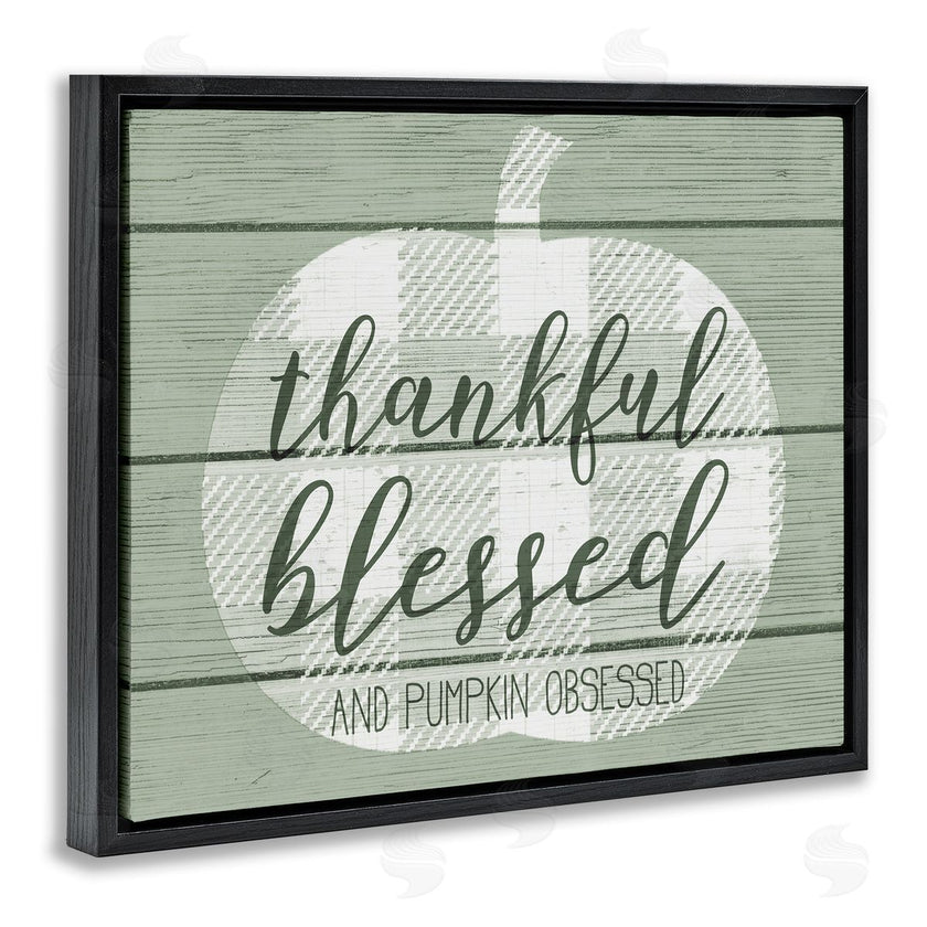 Stupell Studio | Green Thankful Blessed Pumpkin Harvest