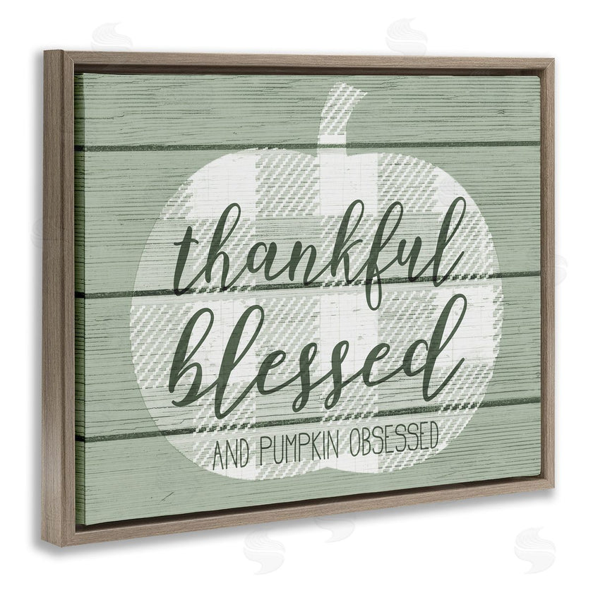 Stupell Studio | Green Thankful Blessed Pumpkin Harvest