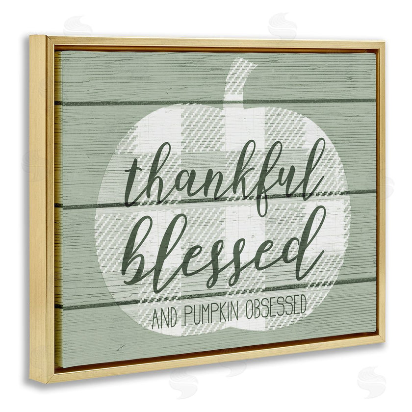 Stupell Studio | Green Thankful Blessed Pumpkin Harvest