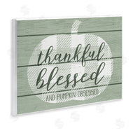 Stupell Studio | Green Thankful Blessed Pumpkin Harvest
