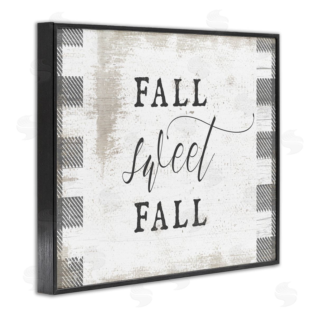 Stupell Studio Fall Sweet Fall Plaid Border Black Framed Giclee Wall Art
