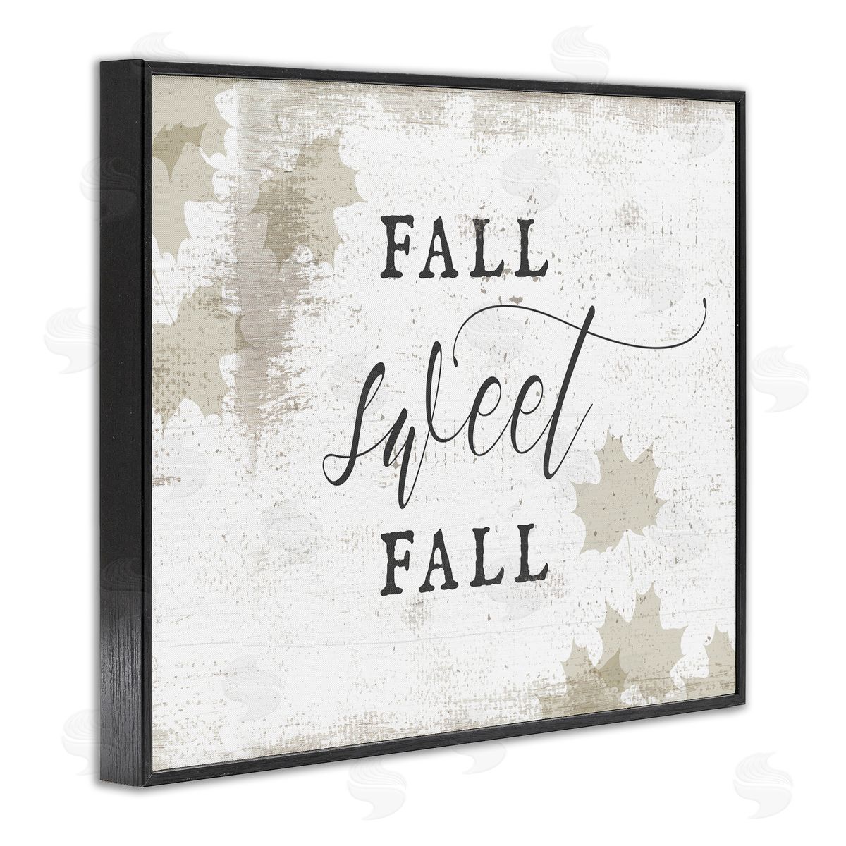 Stupell Studio Fall Sweet Fall Autumn Leaves Black Framed Giclee Wall Art