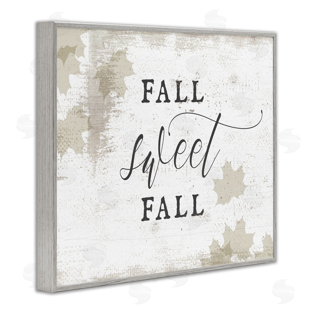 Stupell Studio Fall Sweet Fall Autumn Leaves Gray Framed Giclee Wall Art