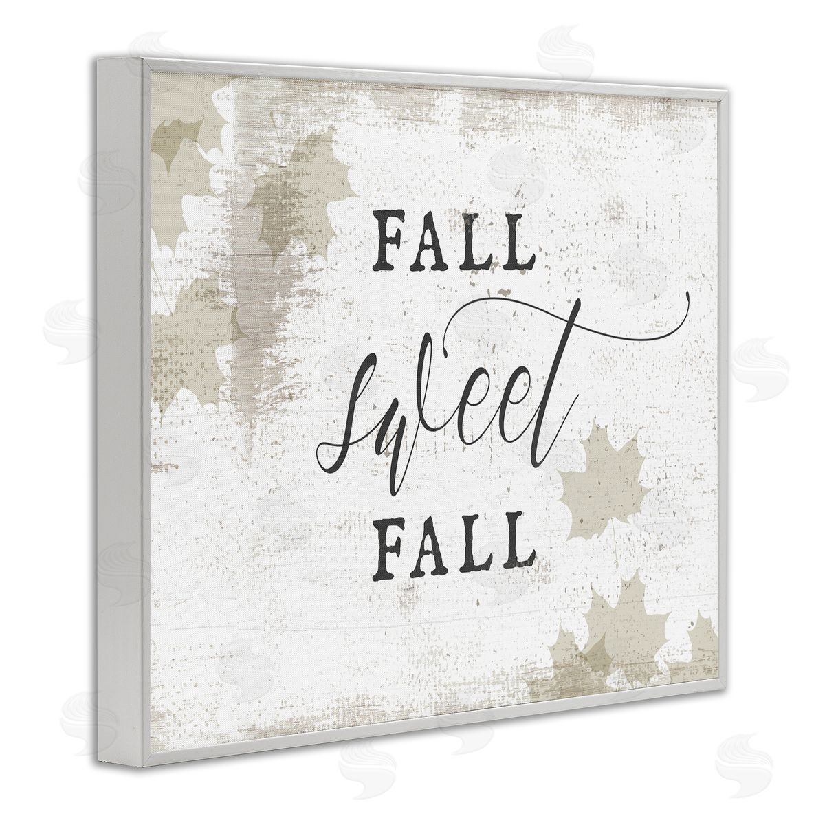 Stupell Studio Fall Sweet Fall Autumn Leaves White Framed Giclee Wall Art