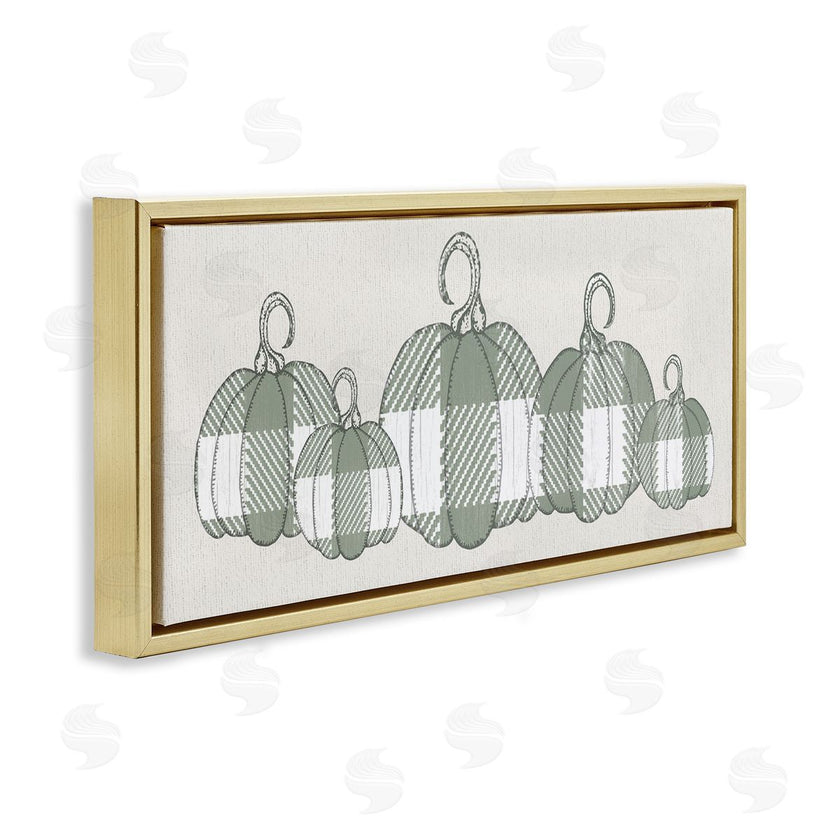 Stupell Studio | Green Plaid Pumpkin Row