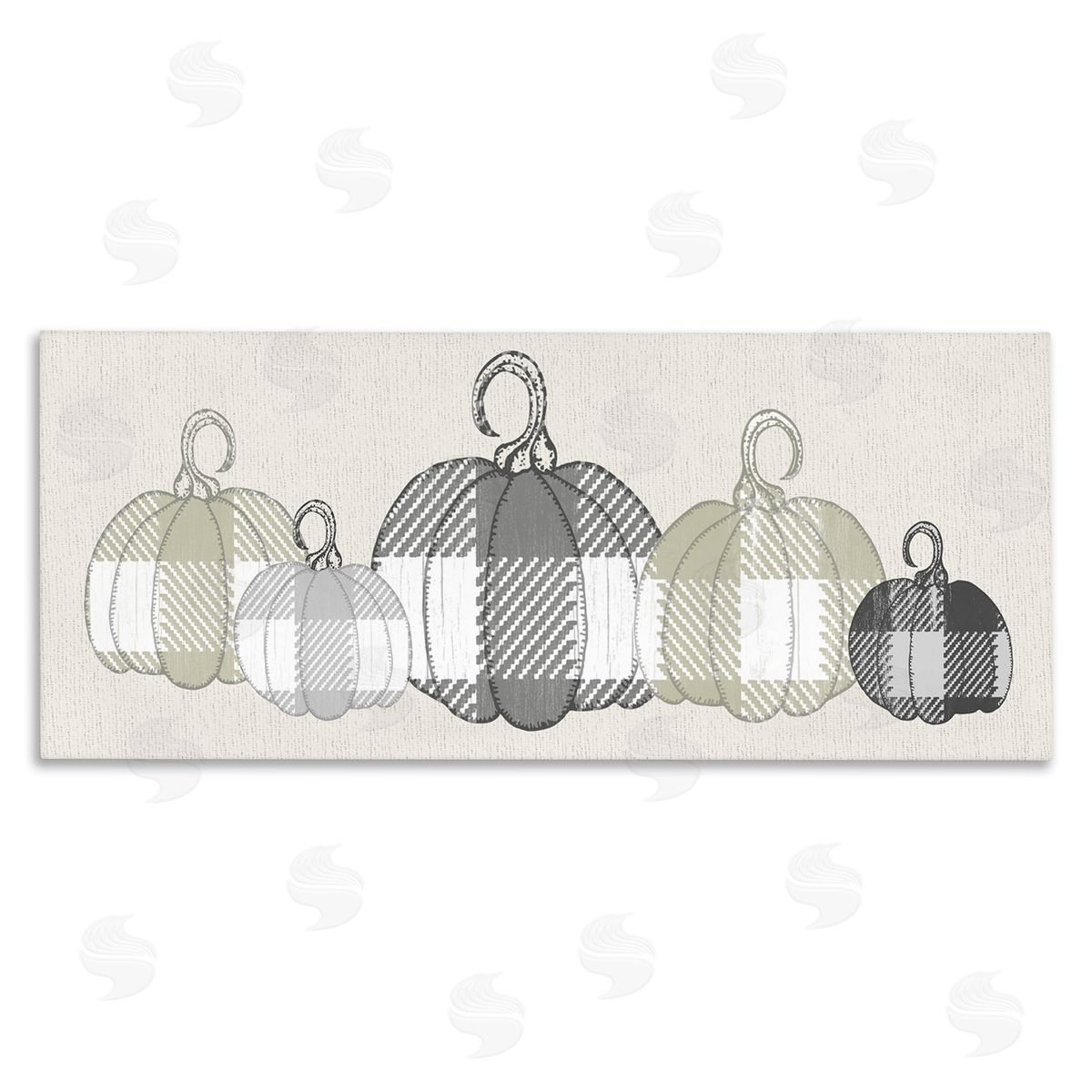 Checker Plaid Patterned Pumpkins Canvas Wall Art, Home Decor by Stupell Studio