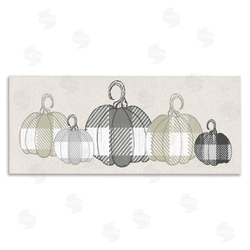 Stupell Studio | Checker Plaid Patterned Pumpkins