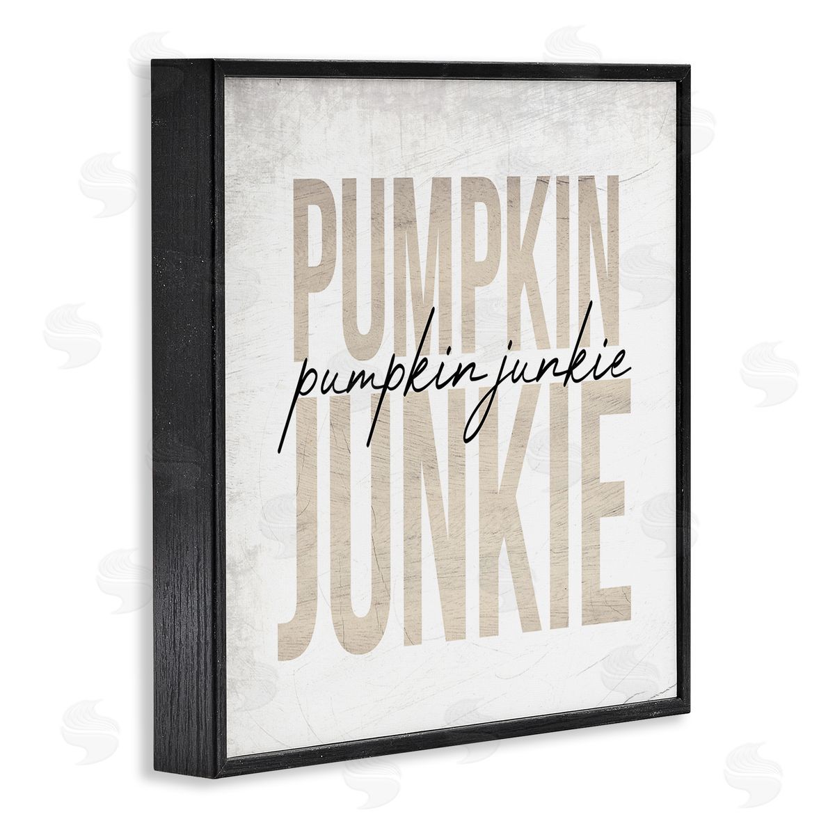 Stupell Studio Pumpkin Junkie Text Charming Distress Black Framed Giclee Wall Art