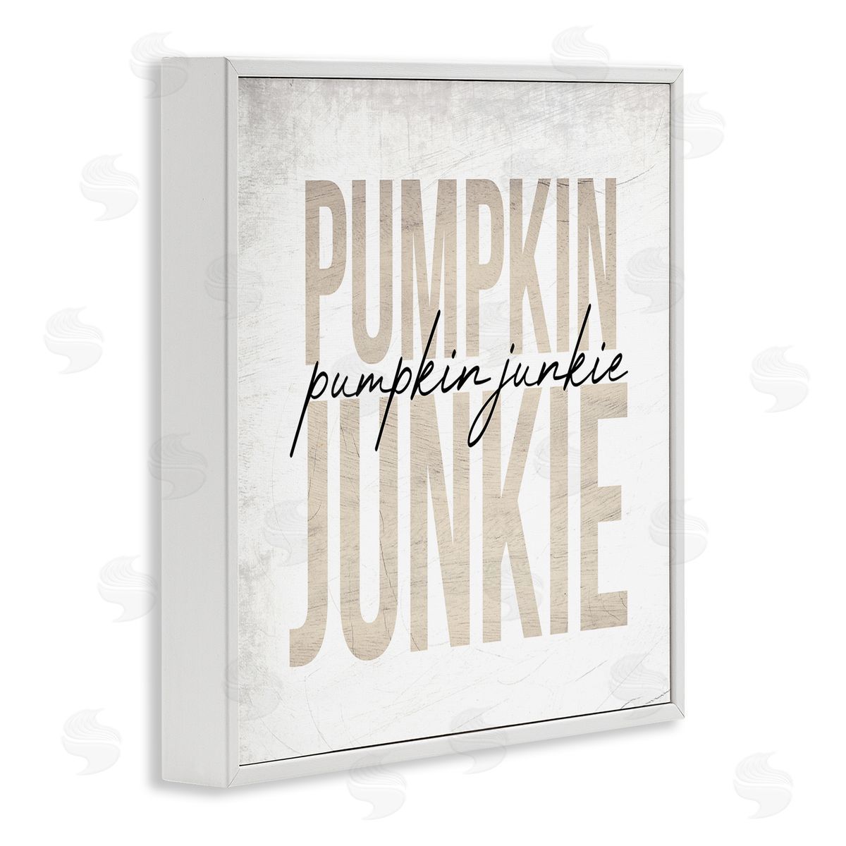 Stupell Studio Pumpkin Junkie Text Charming Distress White Framed Giclee Wall Art