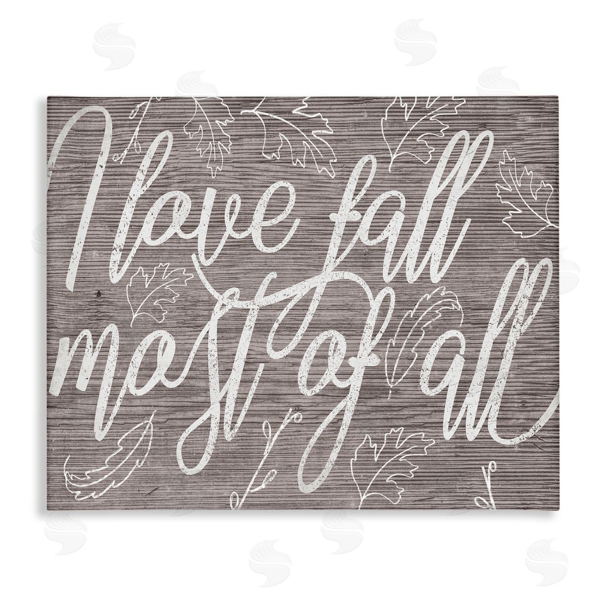 Stupell Studio Rustic I Love Fall Wood Pattern Canvas Wall Art