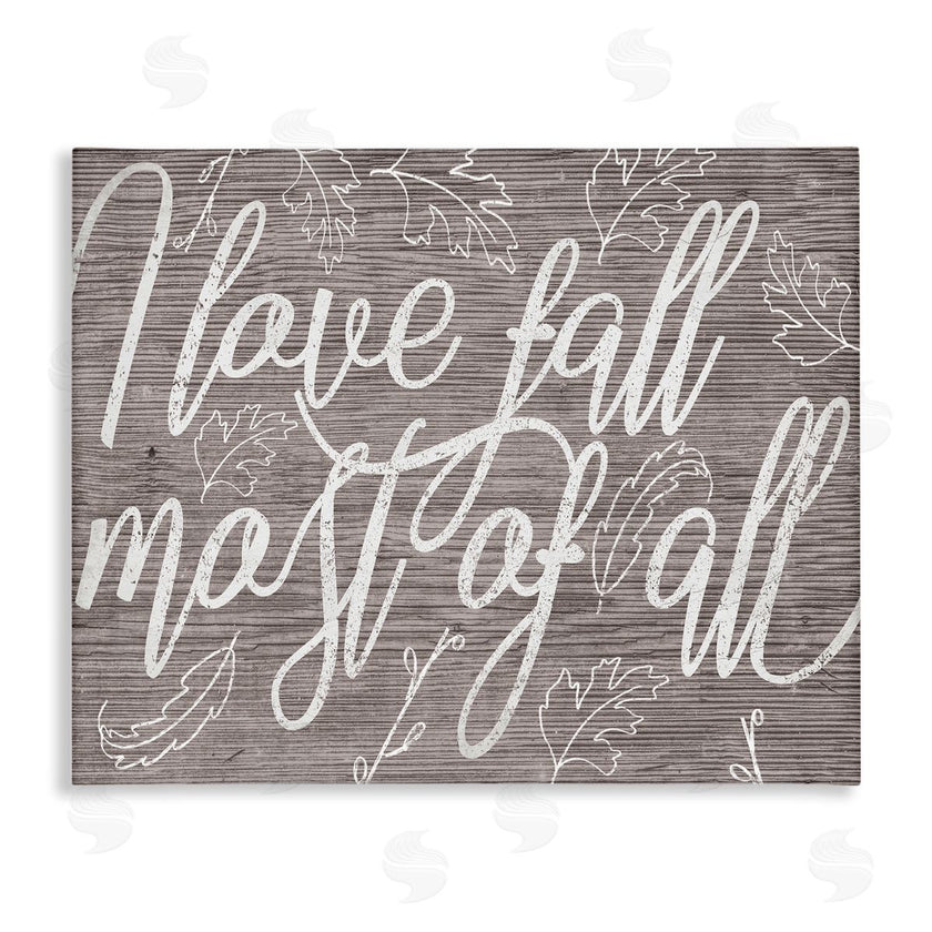 Stupell Studio | Rustic I Love Fall Wood Pattern