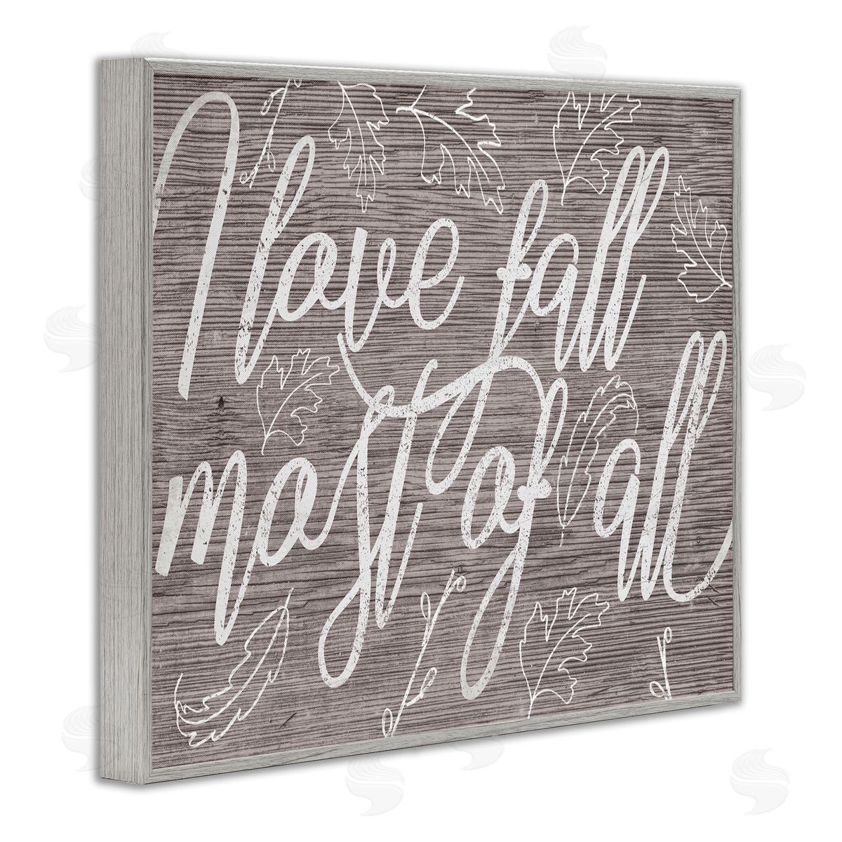 Stupell Studio Rustic I Love Fall Wood Pattern Gray Framed Giclee Wall Art