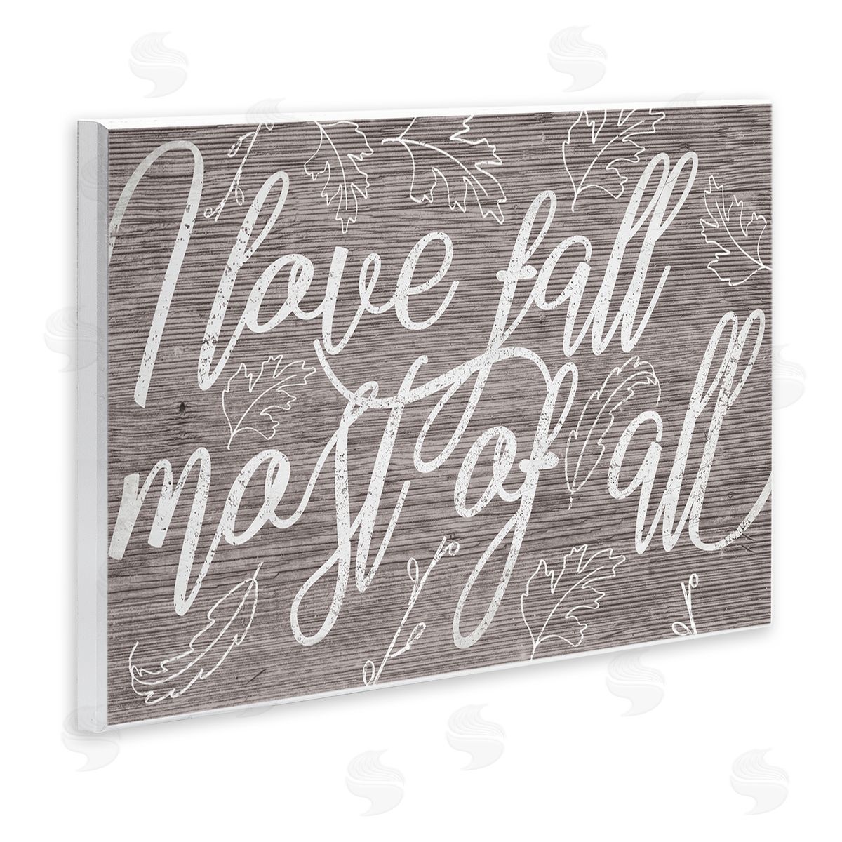 Stupell Studio Rustic I Love Fall Wood Pattern Wall Plaque Art