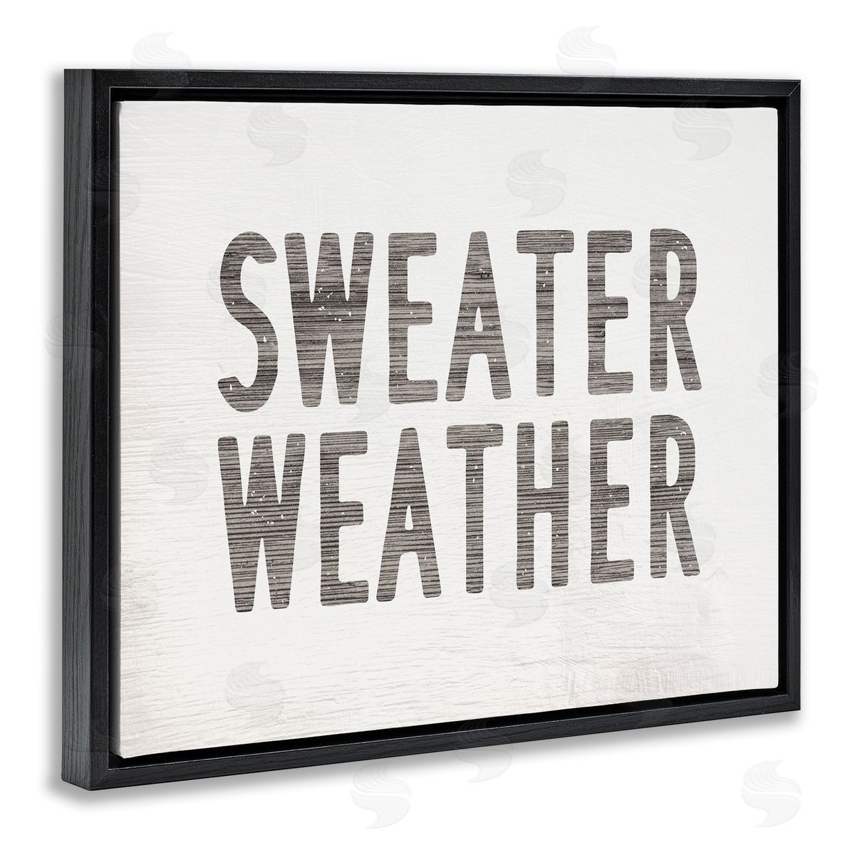 Stupell Studio Minimal Sweater Weather Text Black Floater Frame Canvas Art