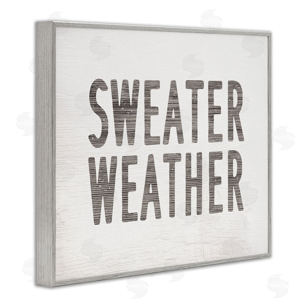Stupell Studio Minimal Sweater Weather Text Gray Framed Giclee Wall Art
