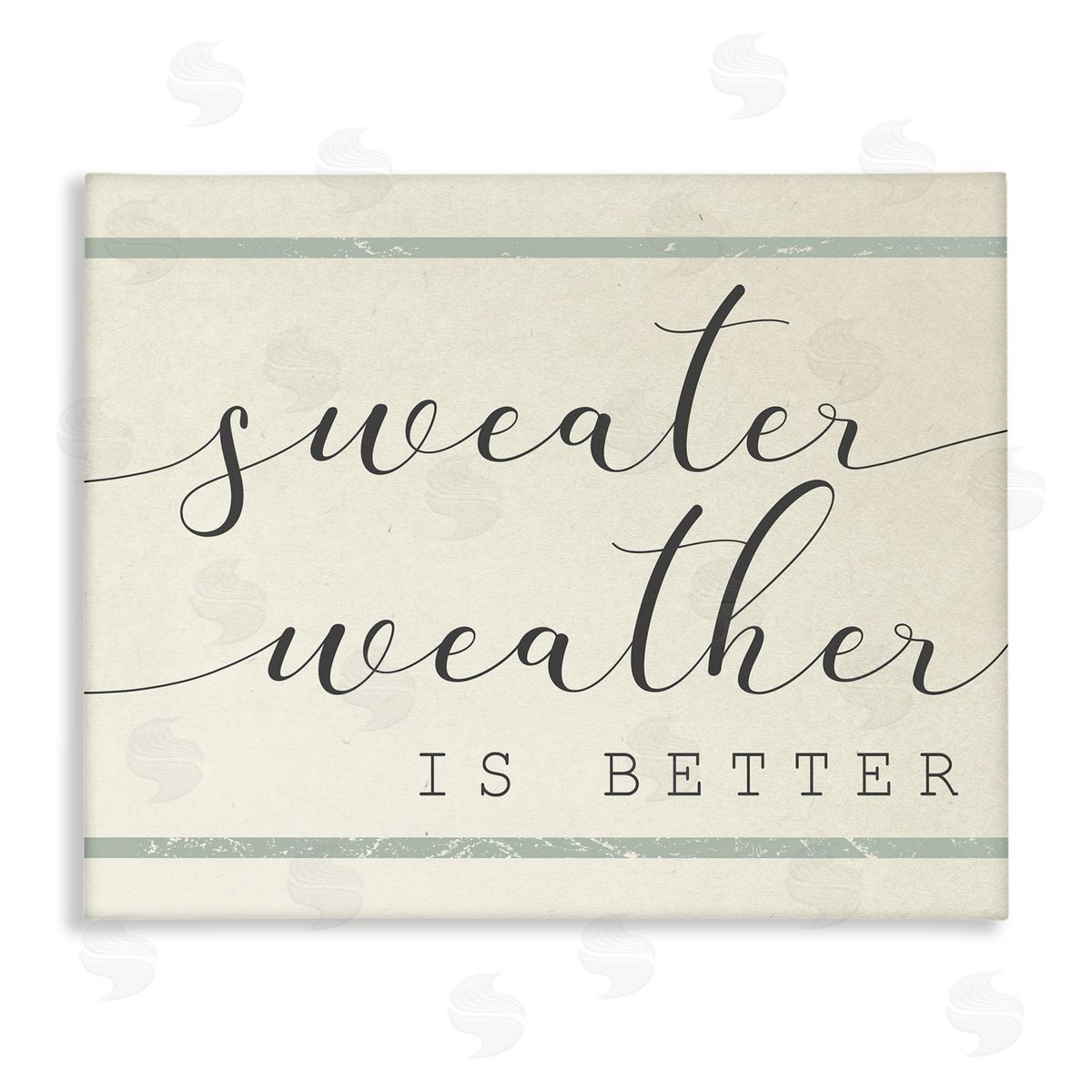 Stupell Studio Sweater Weather is Better Bistro Stripe Canvas Wall Art