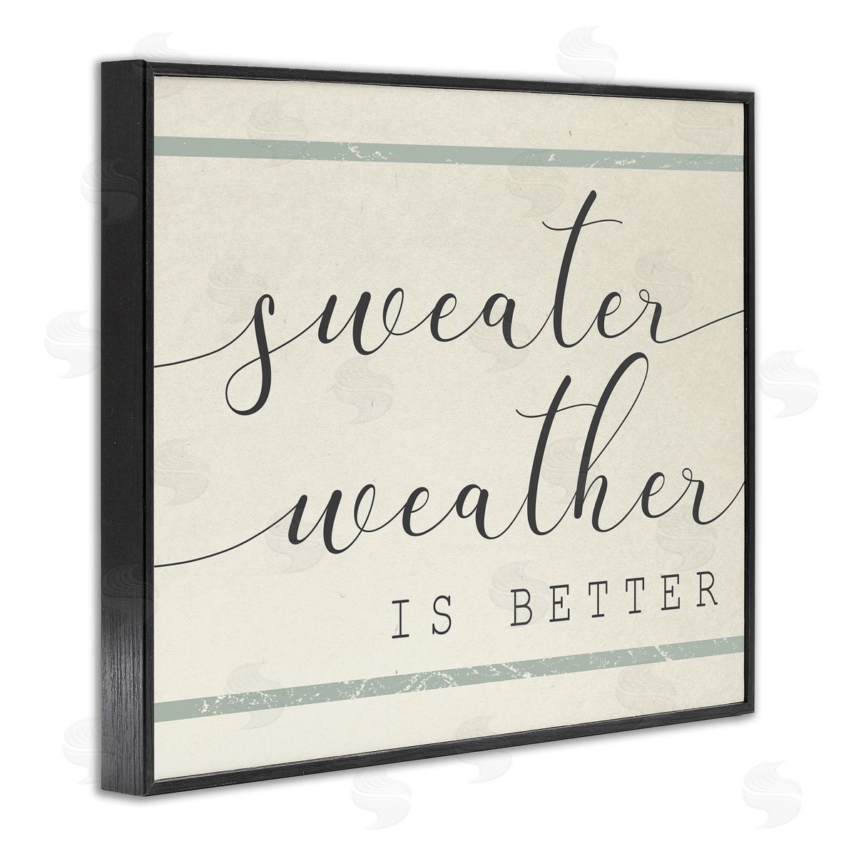Stupell Studio Sweater Weather is Better Bistro Stripe Black Framed Giclee Wall Art