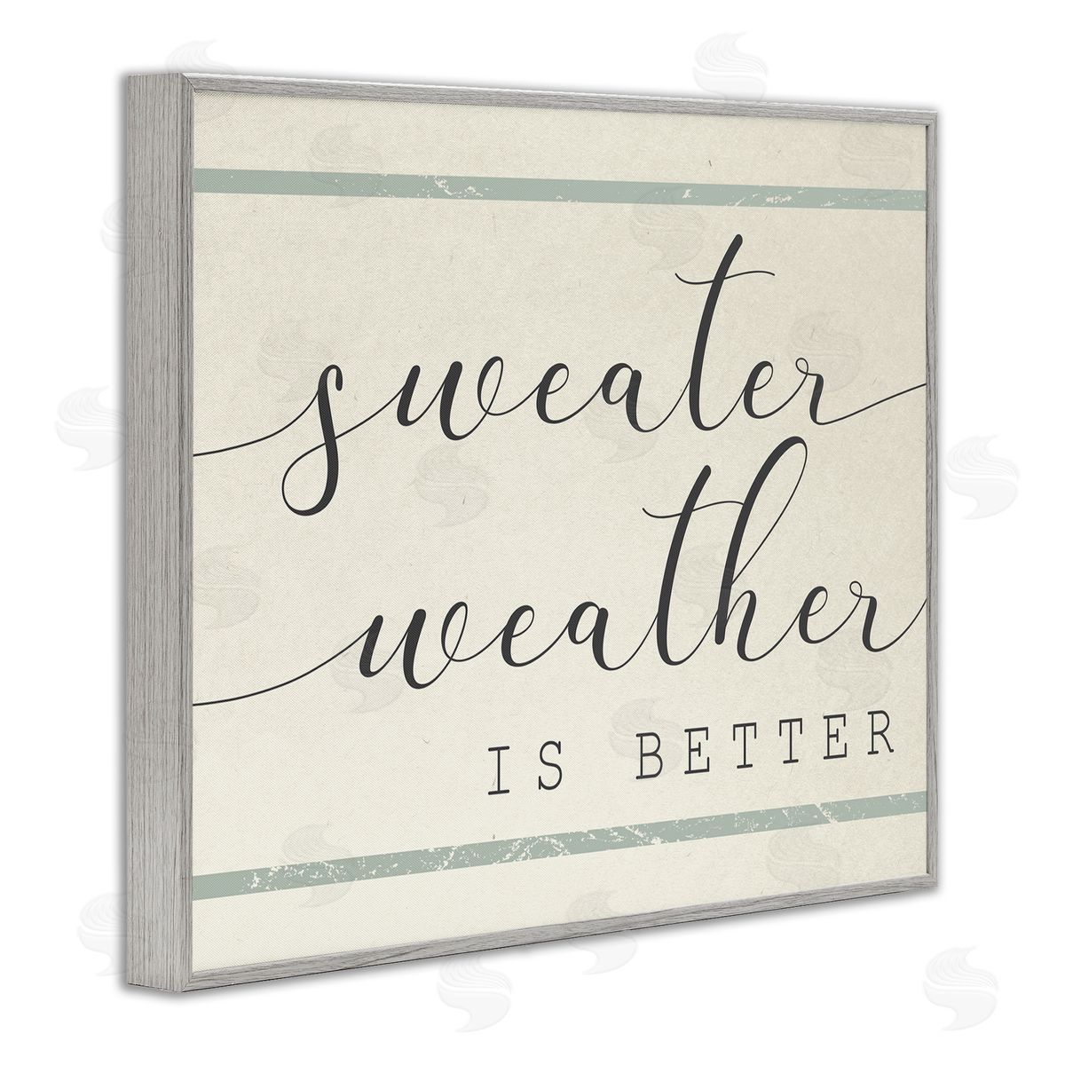 Stupell Studio Sweater Weather is Better Bistro Stripe Gray Framed Giclee Wall Art