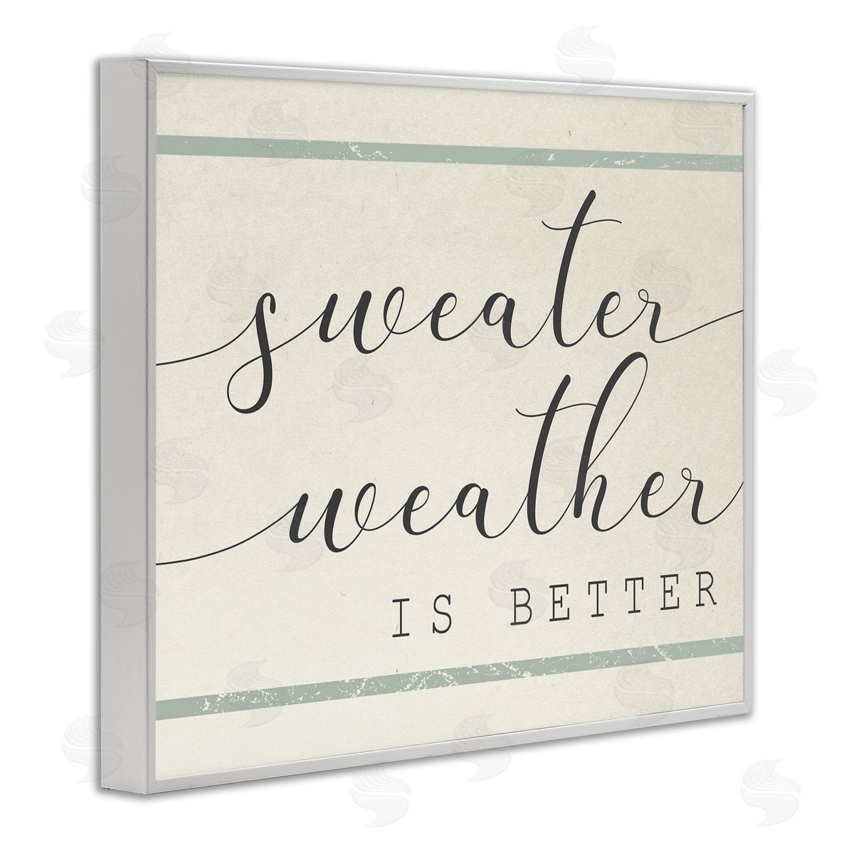 Stupell Studio Sweater Weather is Better Bistro Stripe White Framed Giclee Wall Art