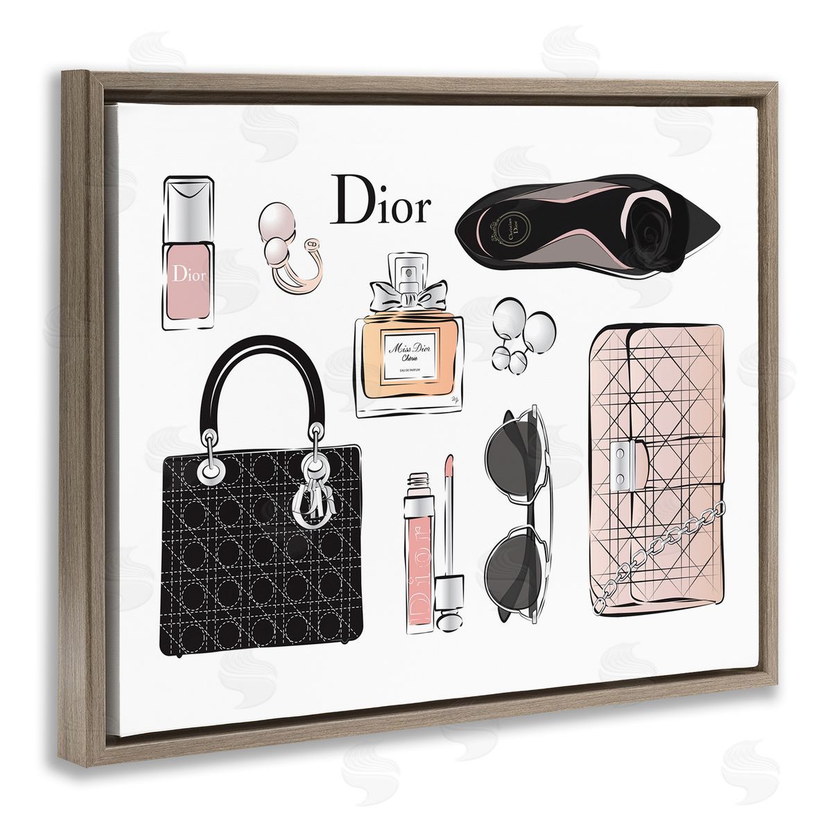 Martina Pavlova Glam Fashion Accessories Design Brown Floater Frame Canvas Art
