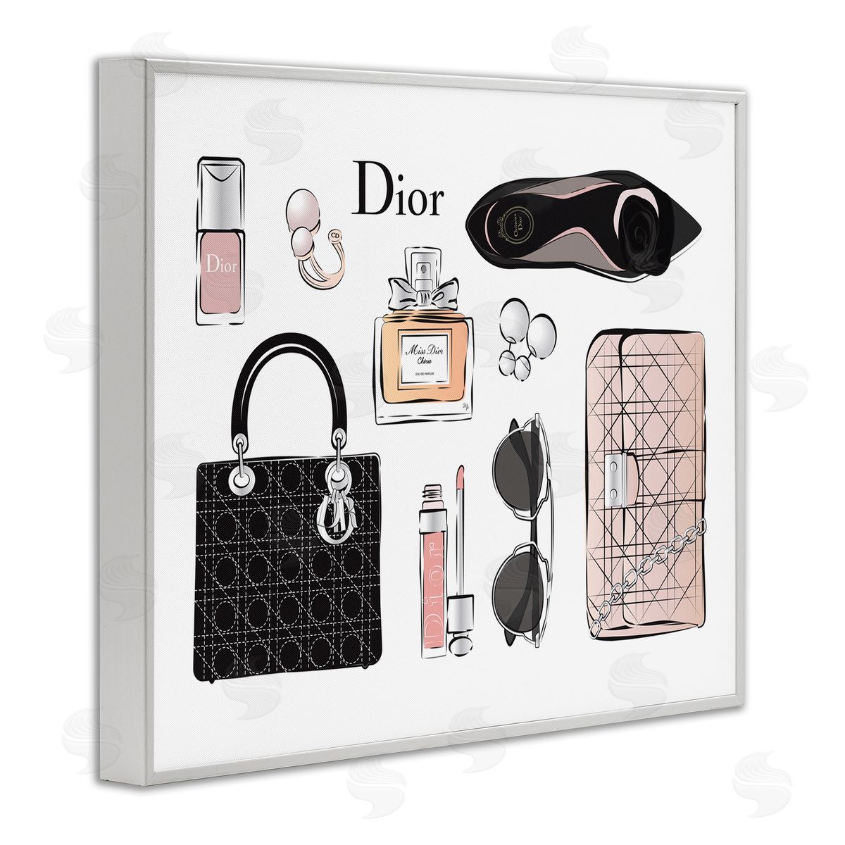 Martina Pavlova Glam Fashion Accessories Design White Framed Giclee Wall Art