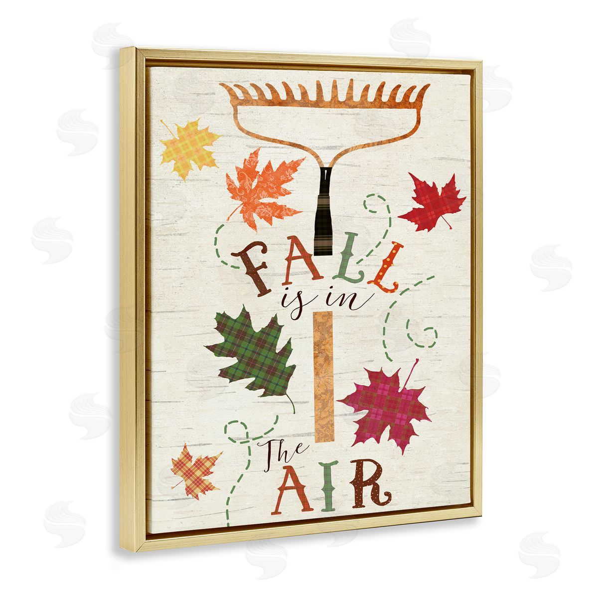 Andrea Tachiera Fall Is In the Air Garden Rake Gold Floater Frame Canvas Art