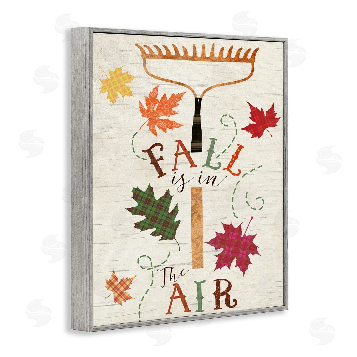 Andrea Tachiera Fall Is In the Air Garden Rake Gray Framed Giclee Wall Art