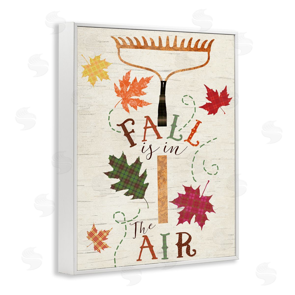 Andrea Tachiera Fall Is In the Air Garden Rake White Framed Giclee Wall Art
