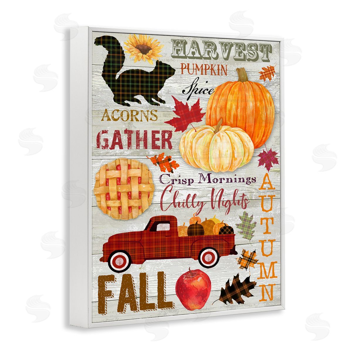 Andrea Tachiera Seasonal Fall Phrases Rustic Charm White Framed Giclee Wall Art