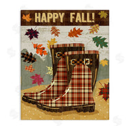 Andrea Tachiera | Happy Fall Plaid Boots and Foliage