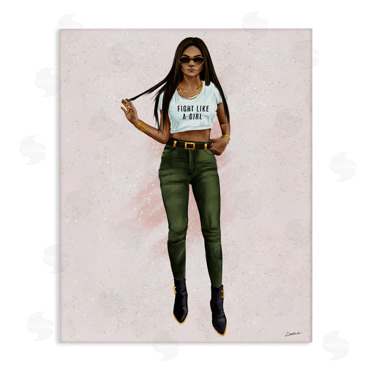Ziwei Li Fight Like A Girl Glam Pose Canvas Wall Art