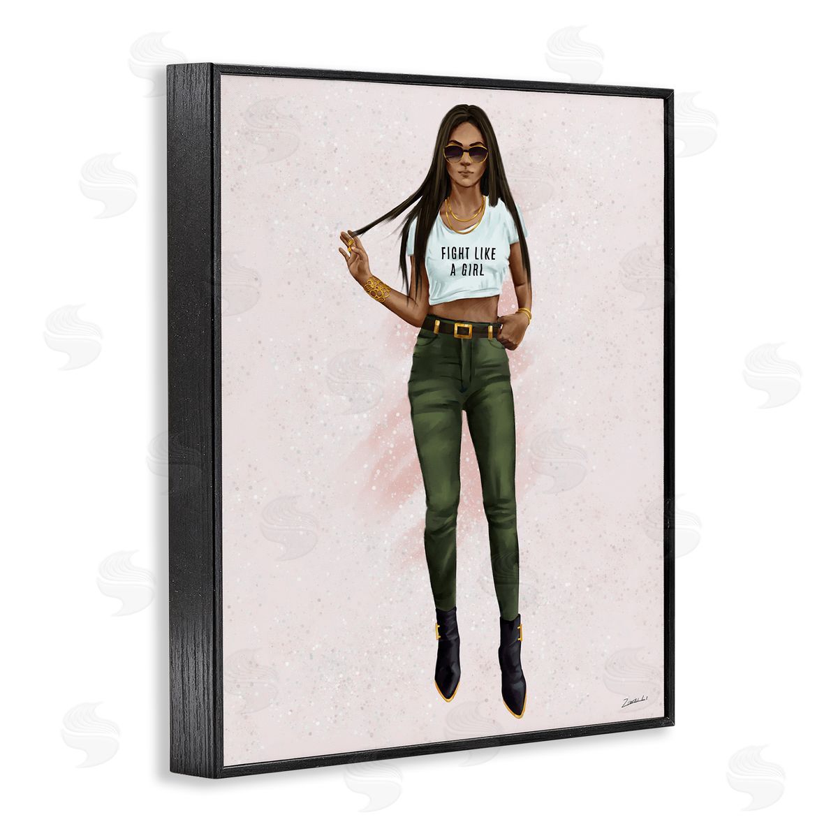 Ziwei Li Fight Like A Girl Glam Pose Black Framed Giclee Wall Art