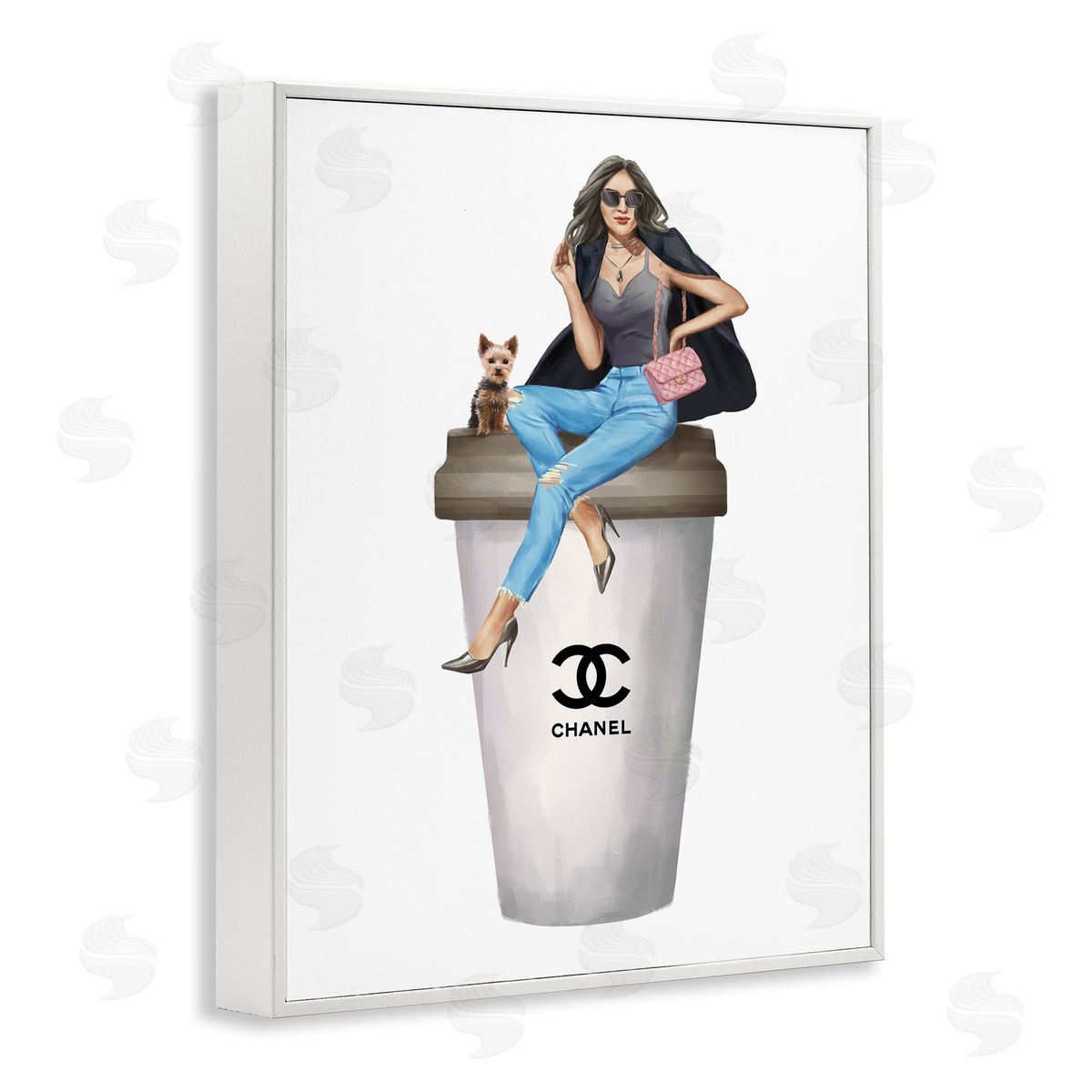 Ziwei Li Stylish Female Designer Glam Coffee  White Framed Giclee Wall Art