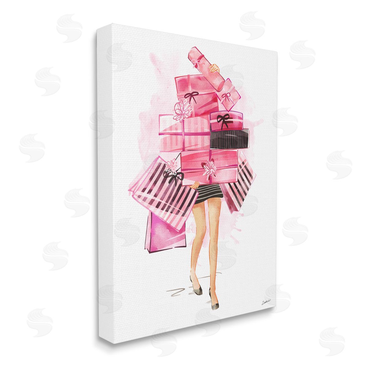 Ziwei Li Glam Gift Stack Shopping Pose Canvas Wall Art