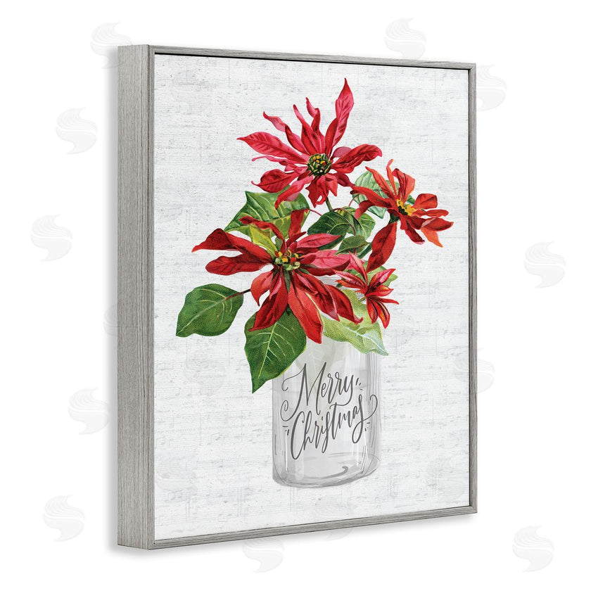 Lettered and Lined | Merry Christmas Poinsettia Bouquet