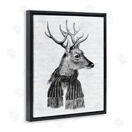 Lettered and Lined | Reindeer in Scarf Vintage Portrait