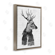 Lettered and Lined | Reindeer in Scarf Vintage Portrait
