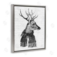 Lettered and Lined | Reindeer in Scarf Vintage Portrait