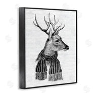 Lettered and Lined | Reindeer in Scarf Vintage Portrait