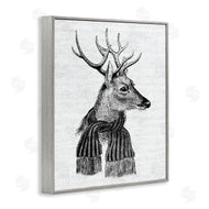 Lettered and Lined | Reindeer in Scarf Vintage Portrait