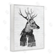 Lettered and Lined | Reindeer in Scarf Vintage Portrait