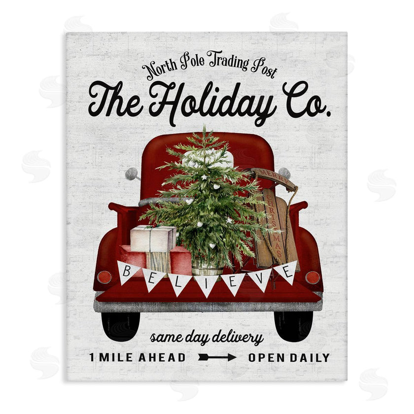Lettered and Lined | Red Holiday Truck Fir Tree
