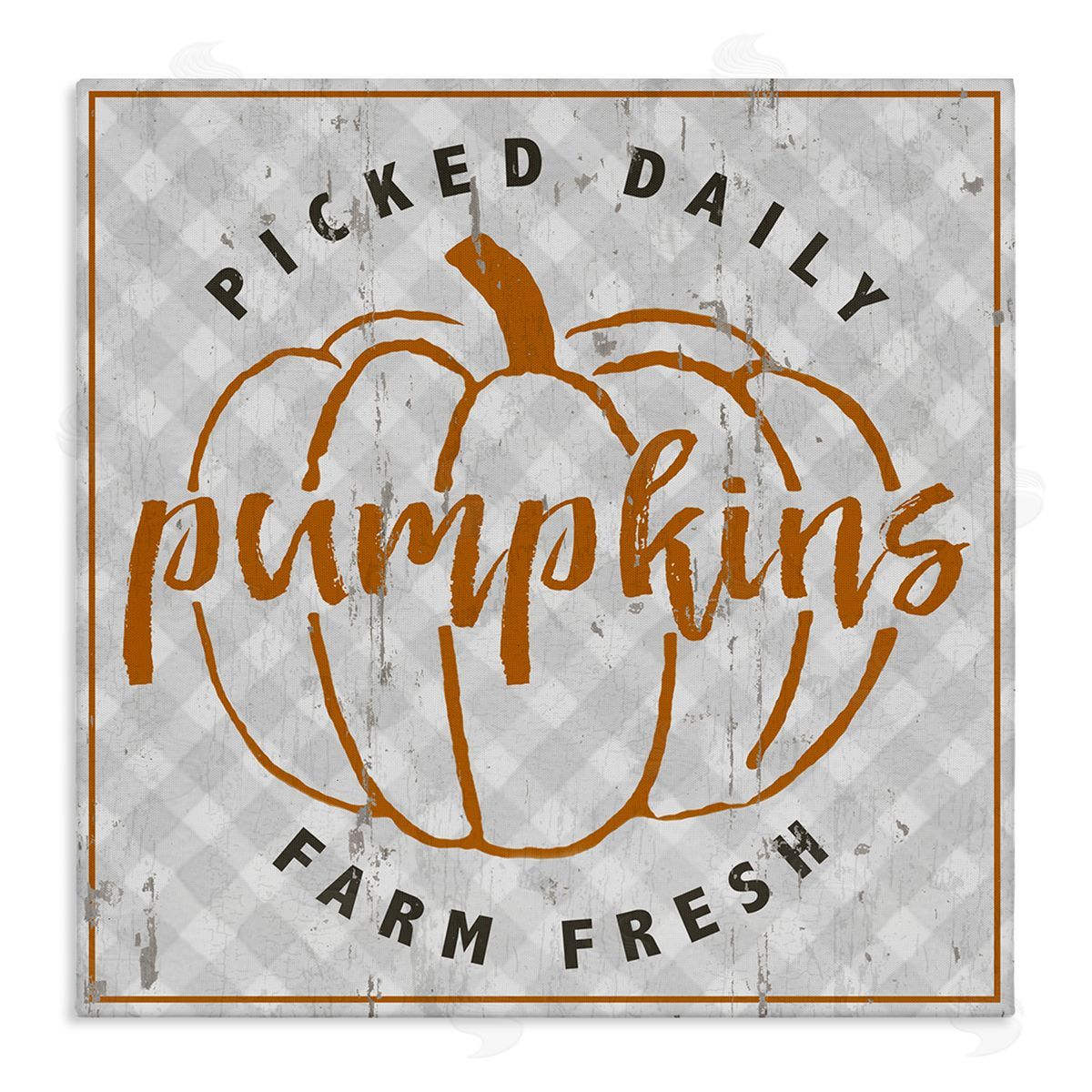 Jessica Mundo Farm Picked Pumpkins Autumn Plaid Canvas Wall Art