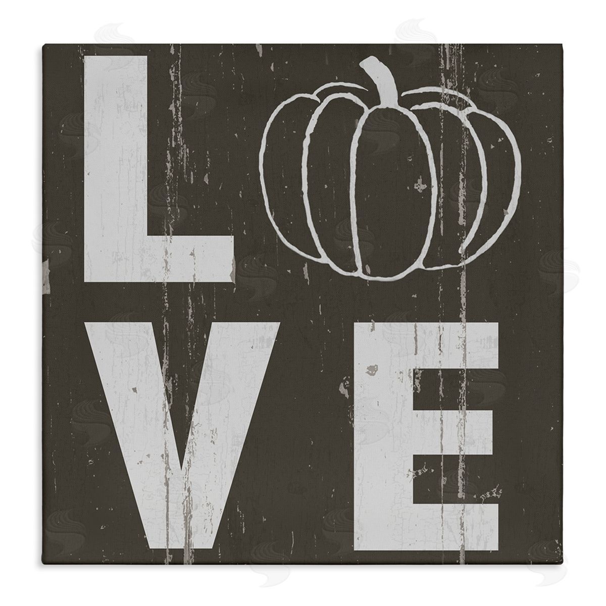 Jessica Mundo Bold Love Text Distressed Pumpkin Canvas Wall Art