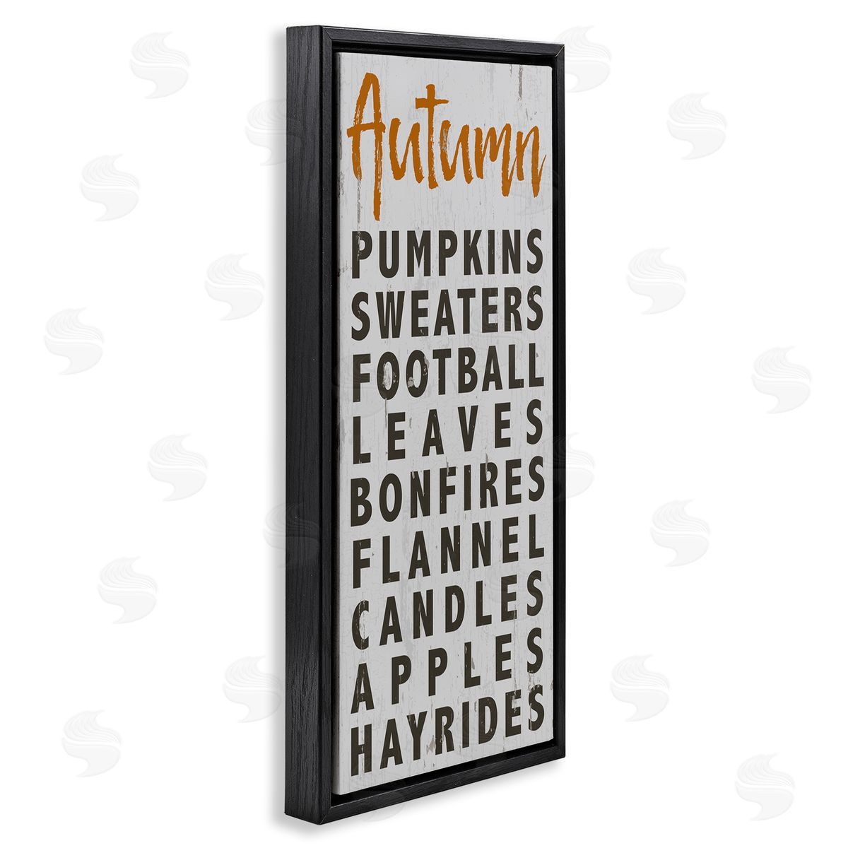 Jessica Mundo Autumn Favorites Charming Distressed Design Black Floater Frame Canvas Art