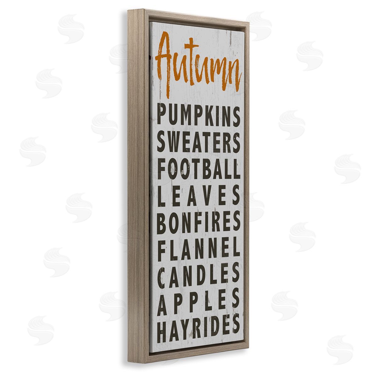 Jessica Mundo Autumn Favorites Charming Distressed Design Brown Floater Frame Canvas Art