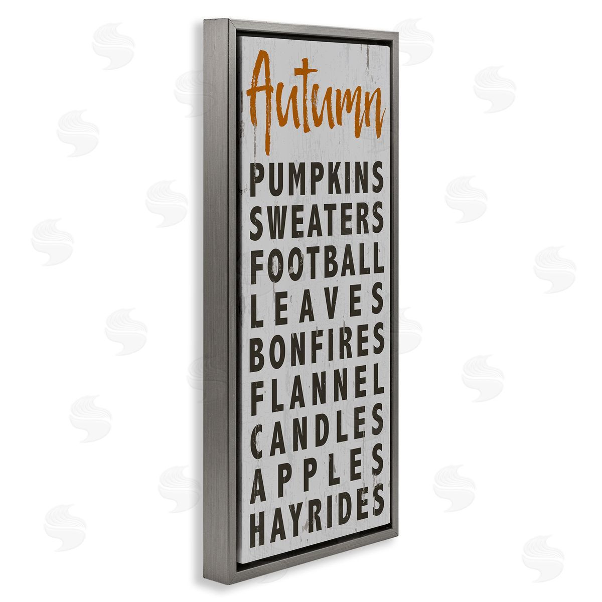 Jessica Mundo Autumn Favorites Charming Distressed Design Gray Floater Frame Canvas Art