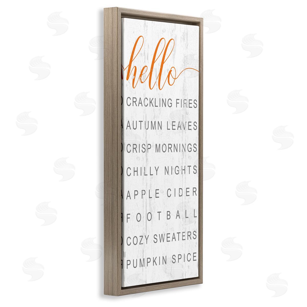 Hello Fall Favorites Phrases Brown Floating Frame Canvas Wall Art, Home Decor by Jessica Mundo