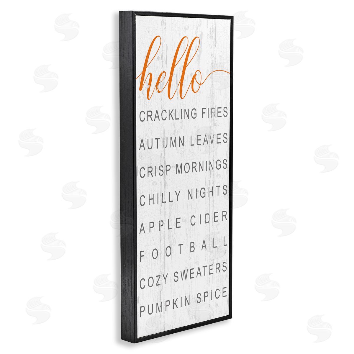 Hello Fall Favorites Phrases Black Frame Print Wall Art, Home Decor by Jessica Mundo